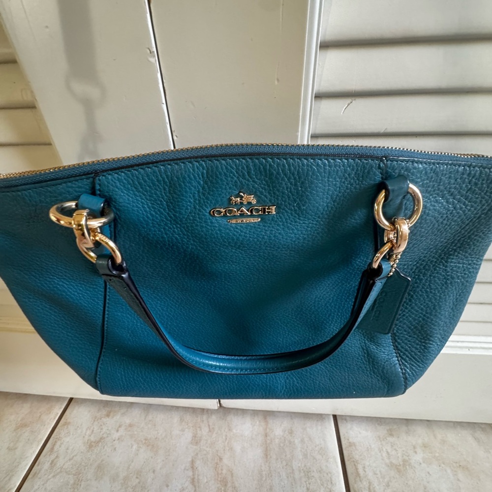 Coach Blue Leather Shoulder Bag